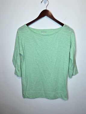 Lilly Pulitzer Mint Green Pima Cotton 3/4 Sleeve Top Style 86829 Size Medium